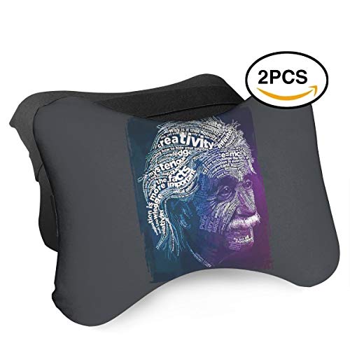 DAFAQUAN Brilliant Albert Einstein 2 PCS Car Neck Pillow for Head Support