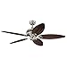 Westinghouse Lighting 7234220 Xavier II 52-Inch Five-Blade Indoor Ceiling Fan with Three Spot Lights, Brushed Nickel with Gun Metal Accents
