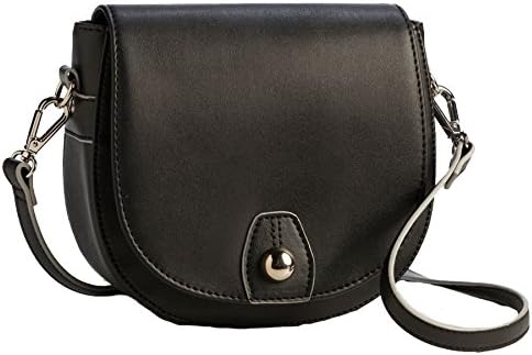 Sanis Enterprises BN601BK 7"H x 7.25"W x 2.25"L Saddlebag Cross Body Handbag with Rfid Cc Pockets, Black