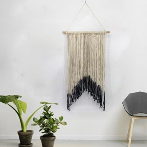 WCHUANG Handmade Cotton Macrame Wall Hanging Tapestry - Woven Wall Art Boho Office Living Room Bedroom Nursery Decor
