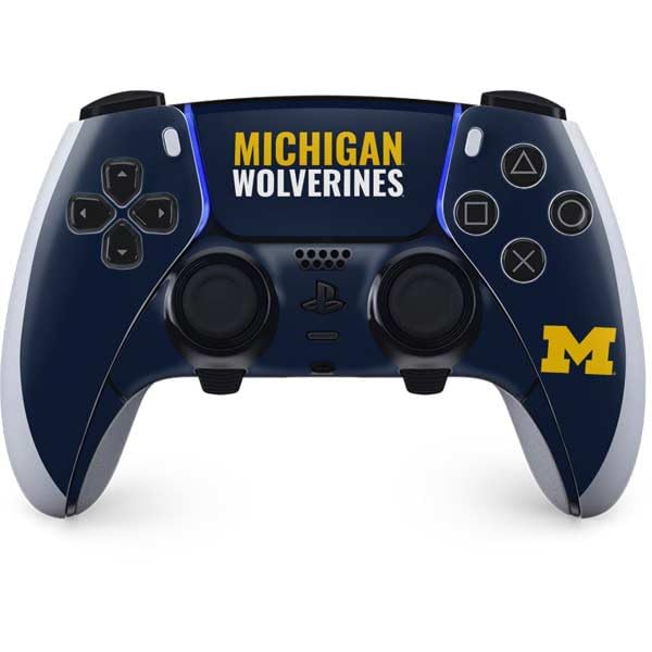 Skinit Decal Gaming Skin Compatible with PS5 DualSense Edge Pro Controller - Officially Licensed University of Michigan Wolverines M Design