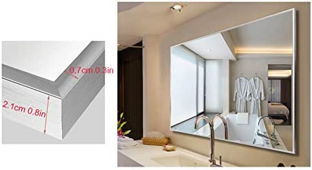 Amazon Com Bathroom Mirror Modern Brushed Silver Frame