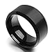 King Will BASIC 10mm Black Titanium Wedding Ring Brushed Center Engagement Band Comfort Fit