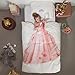 Snurk Duvet Cover Set Duvet Cover with Matching Pillowcase – 100% Cotton Duvet Cover and Pillow Case Set for Kids – Soft Cover Bedding for Your Little One – Life-Size Princess for Twin-Size Beds and