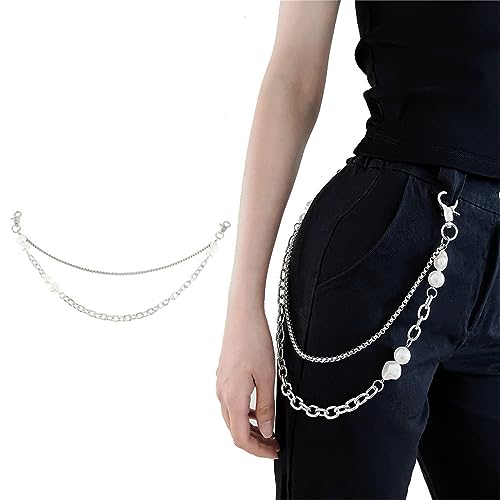 Pants Chain for Men Double Layer Trouser Chain Punk Style Hip Hop Waist Goth Accessories