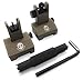 DD DAGGER DEFENSE Flip up Aluminum, BUIS with Front Sight Tool, Rail Mounted Backup Iron Sights