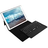 Apple iPad Pro 12.9 Keyboard Leather Case, Poweradd Bluetooth Keyboard Folio Case/Cover with Removable Wireless Keyboard/Pencil Holder, Built-in Stand for 12.9 Inch iPad Pro 2015(1st) 2017(2nd)-Black