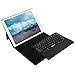 Apple iPad Pro 12.9 Keyboard Leather Case, Poweradd Bluetooth Keyboard Folio Case/Cover with Removable Wireless Keyboard/Pencil Holder, Built-in Stand for 12.9 Inch iPad Pro 2015(1st) 2017(2nd)-Black