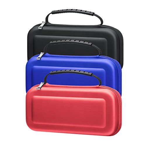 Coohole EVA Bag Pouch Travel EVA Stand Case For Nintendo Switch NS Accessories (Dark Blue)