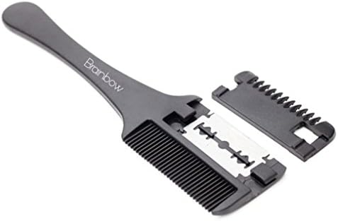 Hair Styling Razor Thinning Comb for Women – Home Diy Trimmer Inside with Blades Hair Brush (Black)