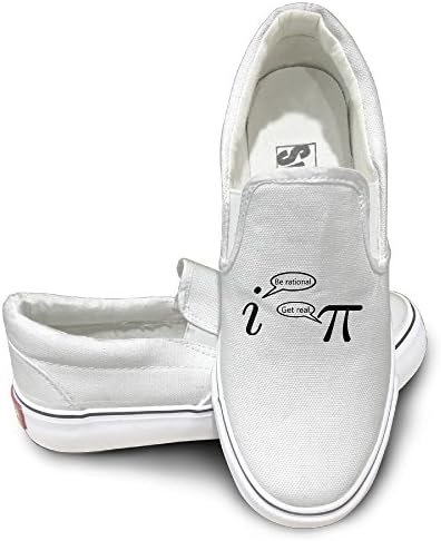 LOVVER94 Adult Funny Mathematic Canvas Shoes Sneakers Slip On Shoes 42 White