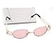 MINCL/Vintage Designer Fashion Sunglasses Oval Frame UV Protection (gold-pink, gold-pink)