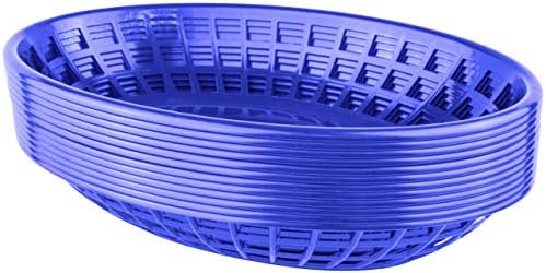 Bear Paw Products - Plastic Food Baskets - Oval Baskets - 12 Pack - Perfect for Fries, Burgers, Sandwiches, and More!