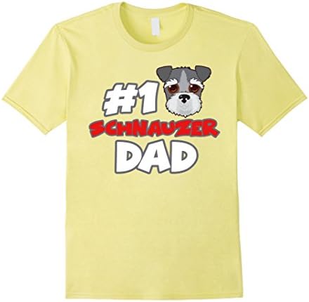 Mens #1 Schnauzer Dad Funny Love Shirts 3XL Lemon