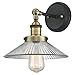 Westinghouse Lighting 6335900 Lexington One-Light Indoor Wall Fixture, Finish, 1 Sconce, Antique Brass/Matte Black - Clear Ribbed Glass