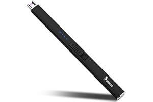 SUPRUS Electric Lighter Arc Windproof Flameless USB Lighter Rechargeable Lighter with Safety Lock for Candle BBQ Camping Black