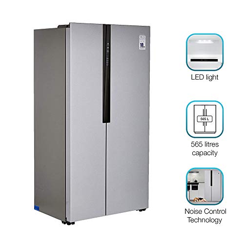 Haier 565 L Inverter SidebySide Door Refrigerator (HRF619SS, Silver)