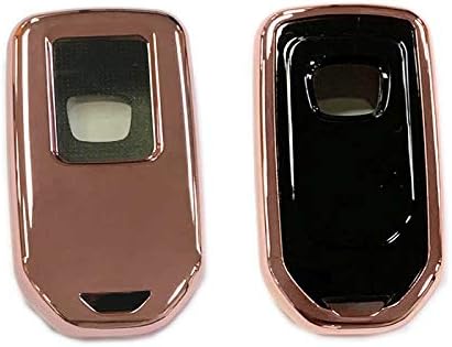 Key Fob Cover Case Fit for 4/5/6 Buttons Keyless Entry of Honda 2015-Up Civic Accord Fit Pilot CR-V Odyssey (Rose Gold(key cover))