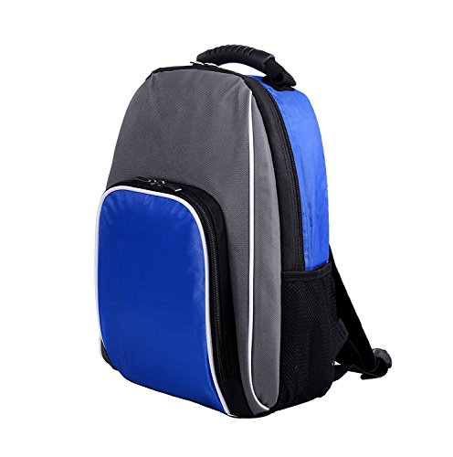 Insulated Adult Lunch box cooler large lunch Bag backpack 18L for men women gym camping Nylon Cooler meal prep Tote Bags with 2 ice packs grey blue 18" x 13" x 6.5"