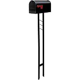 Architectural Mailboxes Mailbox to Go Galvanized Steel Mailbox and Post Kit, MC11KITBAM, Black, Medium Capacity