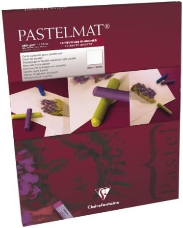 Clairefontaine Pastelmat Pad - White 360g 30x40cm 12 sheets by Clairefontaine Pastelmat