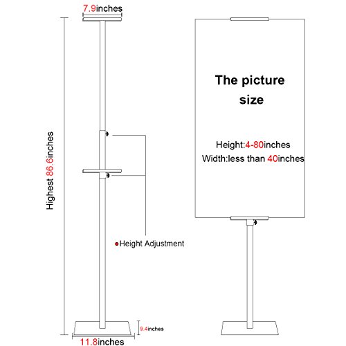 HUAZI Poster Display Stand Pedestal Sign Holder with Base for Indoor Outdoor,Double-Sided,Black