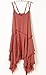 R.Vivimos Women Spaghetti Straps Asymmetrical Hem Sexy Short Sun Dress Medium Red