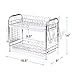 Glotoch 2-Tier Full Sized Dish Drying Rack with Mounted Utensil Holder and Cup Holder with Dish Water Drain Board Tray Rustproof Chrome Plating 16.5 x 9 x 14 Inches Space Saving Kitchen Organizer
