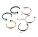 ORAZIO 6PCS 18G 316L Stainless Steel Nose Piercing Nose Rings Studs Septum Body Jewelry Piercing 6 Mixed Colors