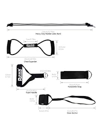 PIN JIAN Juego de bandas de resistencia con bandas de tubo de ejercicio, ancla de puerta, correas de tobillo, asas de espuma, guía de ejercicios y funda de transporte