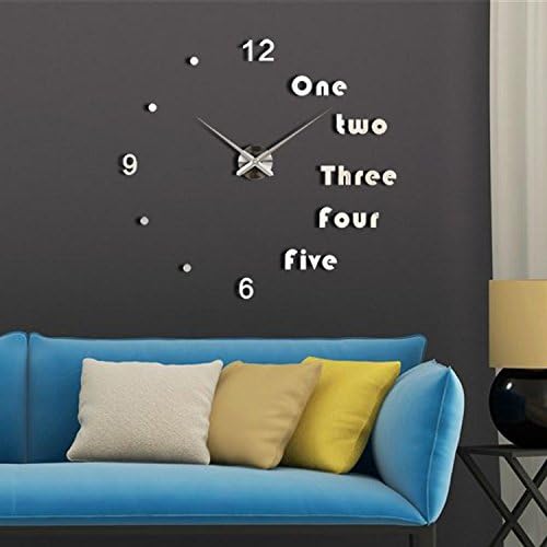 WALL CLOCK - 3D WHITE Frameless Large Stickers Clocks Style Watches Hours DIY Room