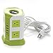 SAFEMORE Power Strip 8-AC Outlets and 4-Port USB Charging Ports with 6.5-Foot Cord(Green+White)
