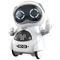 Haite Mini Robot, Pocket Robot for Kids with Interactive Dialogue Conversation, Voice Recognition, Chat Record, Singing& Dancing, White