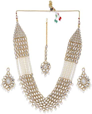 ZAVERI PEARLS Kundan Pearls Jewellery Set For Women (Golden