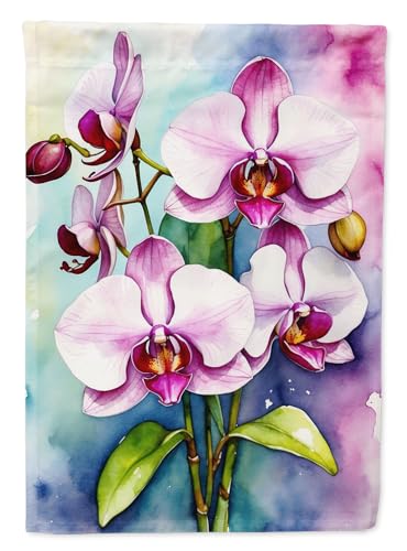 Caroline's Treasures Phalaenopsis Orchids House Flag Large Porch Sleeve Pole De…