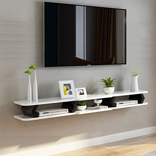 Floating Shelf Floating Shelf Wall Mount TV Cabinet Wall Background Storage Shelf for DVD/Blu-Ray Players Satellite TV Box Cable Box (Color : B, Size : 110CM) - Thumbnail 3