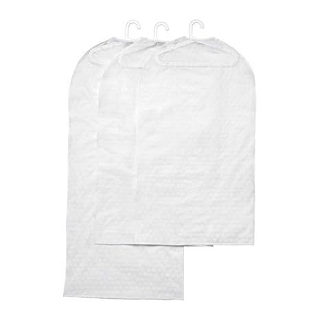 IKEA PLURING Kleiderschutzhüllen in transparent weiß; 3 Stück; (60x105cm und 60x135cm); wie SVAJS