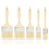 Hiltex 00308 Brush Paint Stain Varnish Set with Wood Handles, 5-Piece