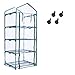 Worth Mini Ourdoors Indoor Greenhouse, 4 Tier 4 Shelf and PVC Cover Green House with Wheels, Plant Tower for Growing Seeds, Seedlings, Tending Potted Plants
