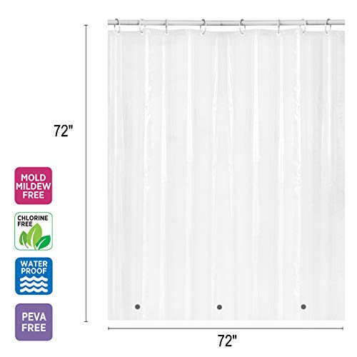 HARBOREST Clear Shower Curtain Liner 72x72 Plastic Shower Curtain