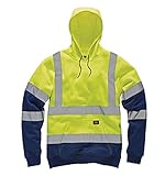 Forever Mens Dickies Hi Viz Hoodie Hooded Sweatshirt High Visibility Workwear Jacket