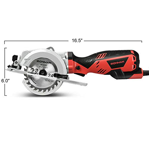 Mekas Solutions Electric Mini Circular Saw Handheld Cutting Tool Accessory Kit 3500 Rpm 5.8 Amp Tools for Wood Cutting - Thumbnail 2