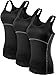 Neleus Women's 3 Pack Dry Fit Compression Long Tank Top,3 Pack:Black,X-Large