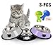 Legendog 3PCS Pet Bowl Stainless Steel Non-Skid Base Dog Bowl Cat Bowl with 2 Food Scoop (Grey+Black+Purple)