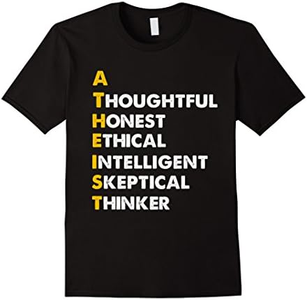 Men's atheist shirt- Thoughtful honest ethical thinker atheist Medium Black