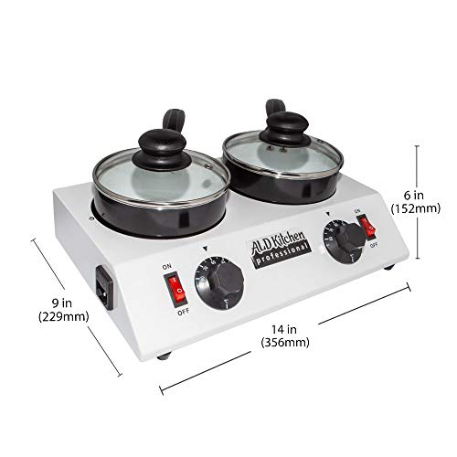 Chocolate Melting Machine & Warming with Double Tanks 4kg Capacity | Stainless Steel 110V Choco Melter for Home or Bakery Use with Digital Control (1 Pot MANUAL) (Double)
