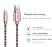 Lightning Cable OTISA 3Pack 5Ft Nylon Braided iPhone Cable with Ultra-compact Connector Charging Cord Charger for iPhone 7/7 Plus/6s/6s Plus/6/6 Plus/5s/55se, iPad,iPod Compatible with iOS10(Pink)