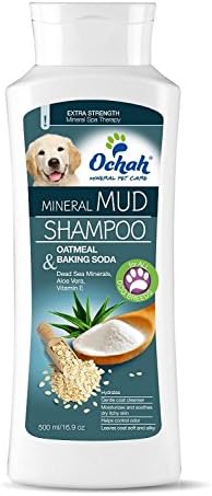 Ochah All-Natural Mineral Mud Shampoo- DEEP DEODORIZER with Oatmeal, Baking Soda, Aloe Vera, &amp; Vitamin E- Provides Your Pet Relief from Dry, Itchy Skin- 16.9oz