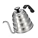 KINGSO 1.2L Pour Over Tea Coffee Kettle 430 Stainless Steel Gooseneck Stovetop Teapot Drip Kettle with Built-in THERMOMETER and Cleaning Sponge Brush for Hand Drip Coffee and Tea