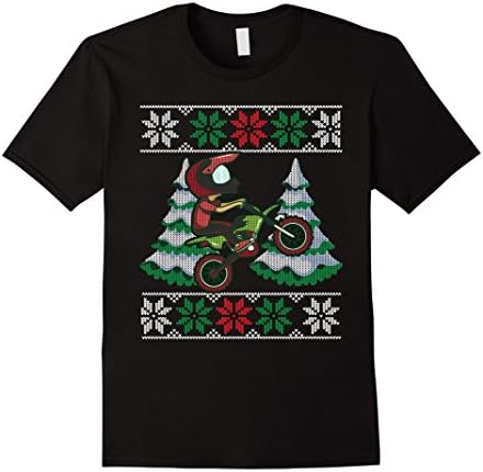 Mens Motocross Funny Christmas T-Shirt 3XL Black